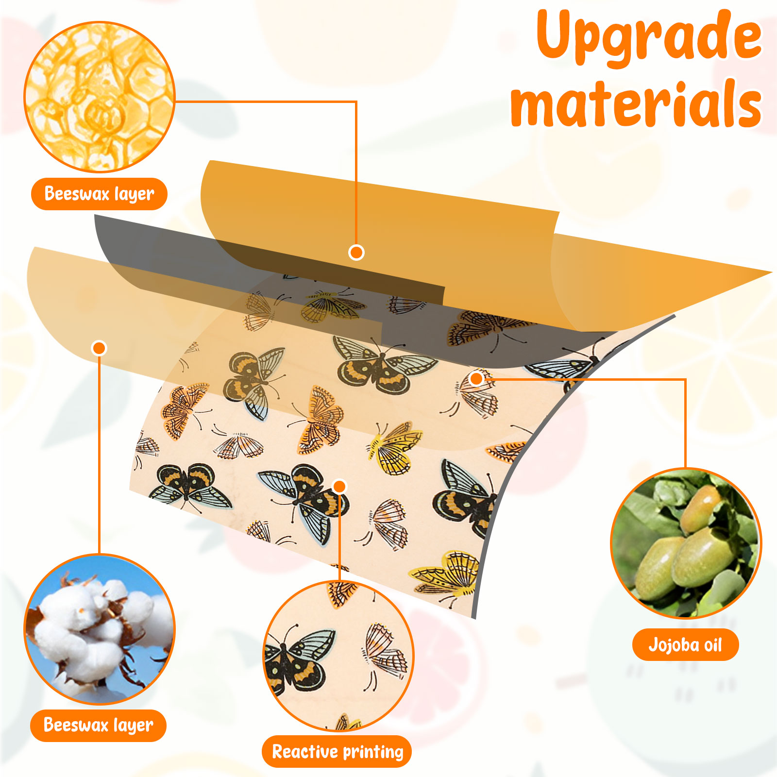 11 Pcs Beeswax Food Wrap Set R - Beeswax Food Cover ulasan dan harga