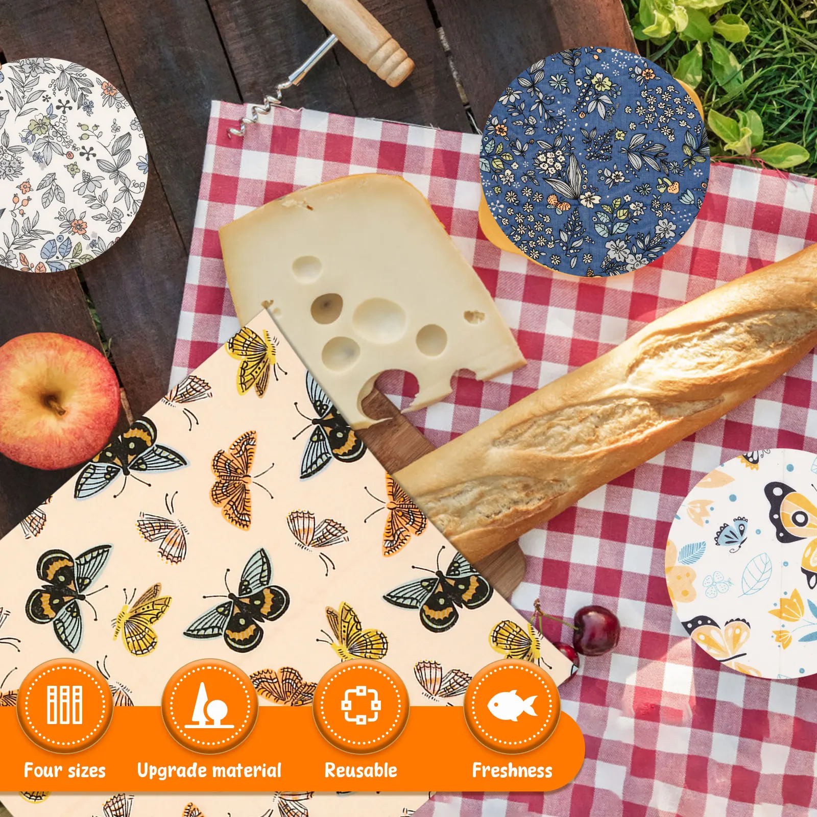 11 Pcs Beeswax Food Wrap Set R - Beeswax Food Cover ulasan dan harga