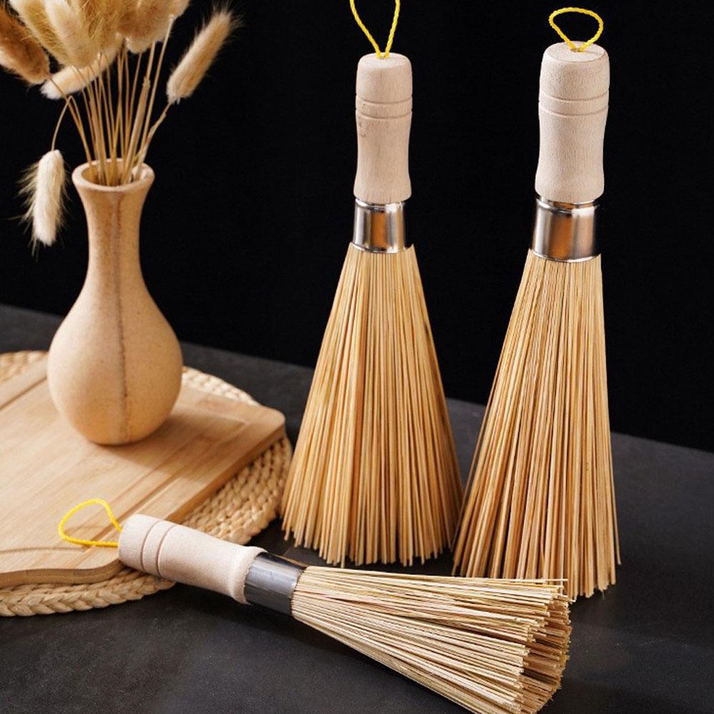 Natural Bamboo Pot Brush Long  - Dish Brush Bamboo ulasan dan harga
