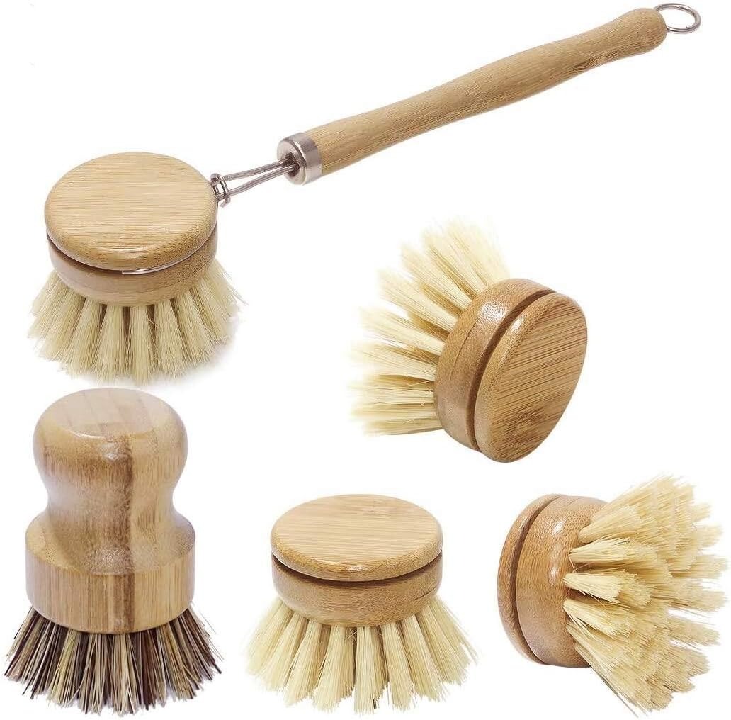 Bamboo Dish Scrub Brushes, Kit - Dish Brush Bamboo ulasan dan harga