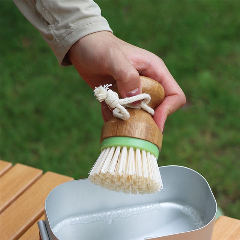 AC76-2 Pack Kitchen Cleaning B - Dish Brush Bamboo ulasan dan harga