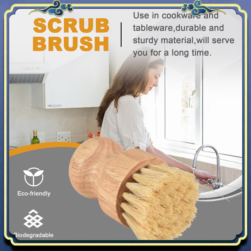 A56P-Bamboo Dish Brush 2Pcs Ba - Dish Brush Bamboo ulasan dan harga