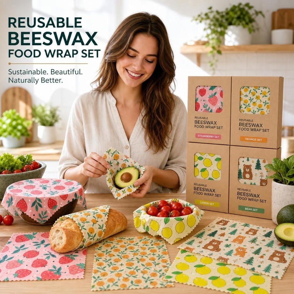 9pcs Multi Size Beeswax Food W - Beeswax Food Cover ulasan dan harga