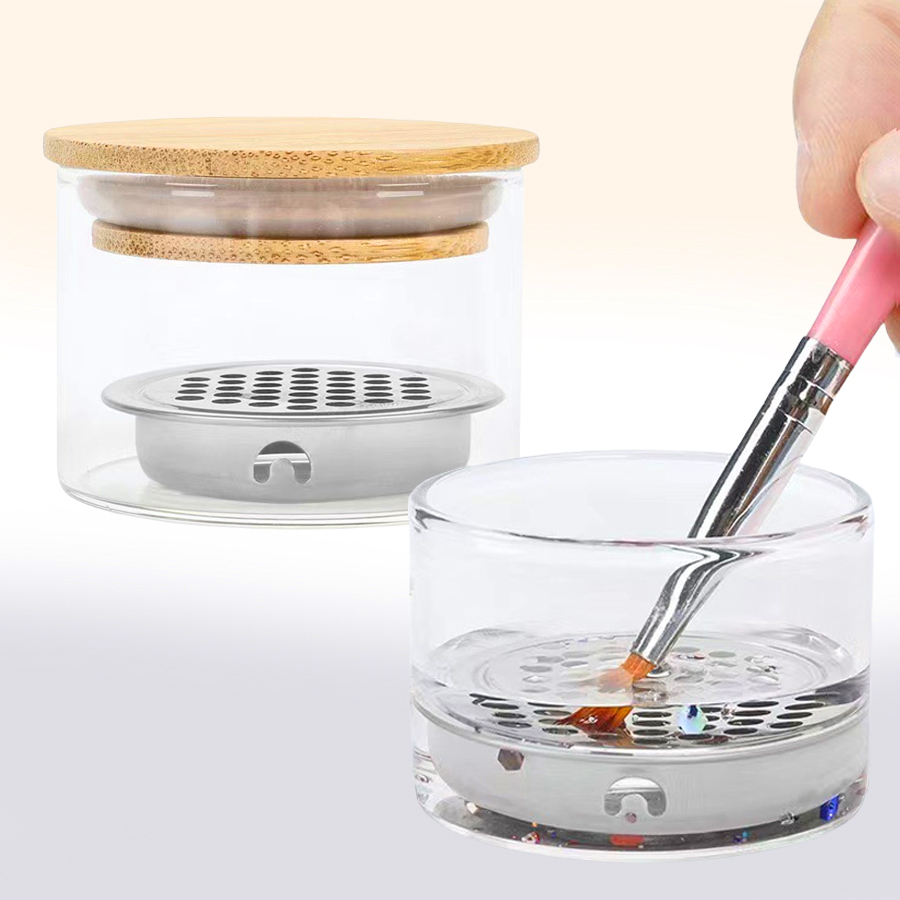Nail Art Brushes Washing Cup N - Dish Brush Bamboo ulasan dan harga