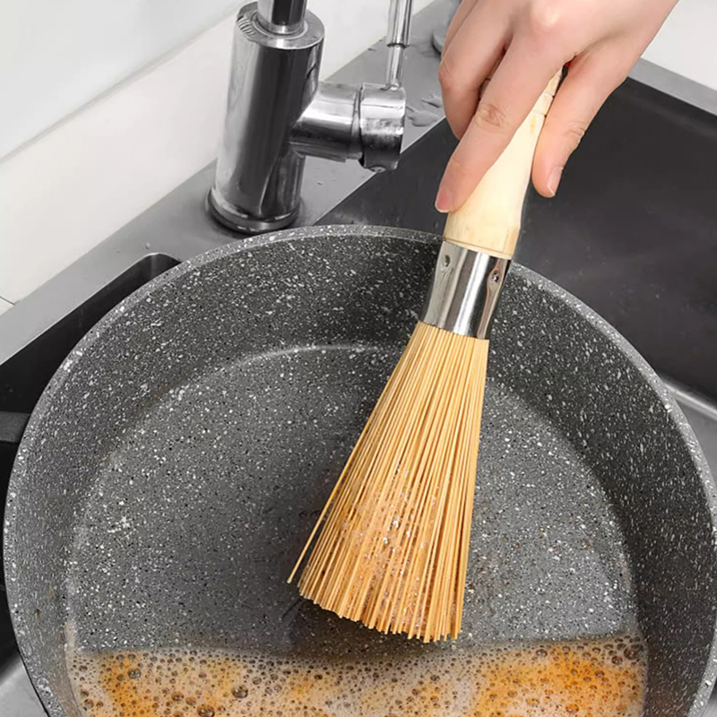 Natural Bamboo Pot Brush Long  - Dish Brush Bamboo ulasan dan harga