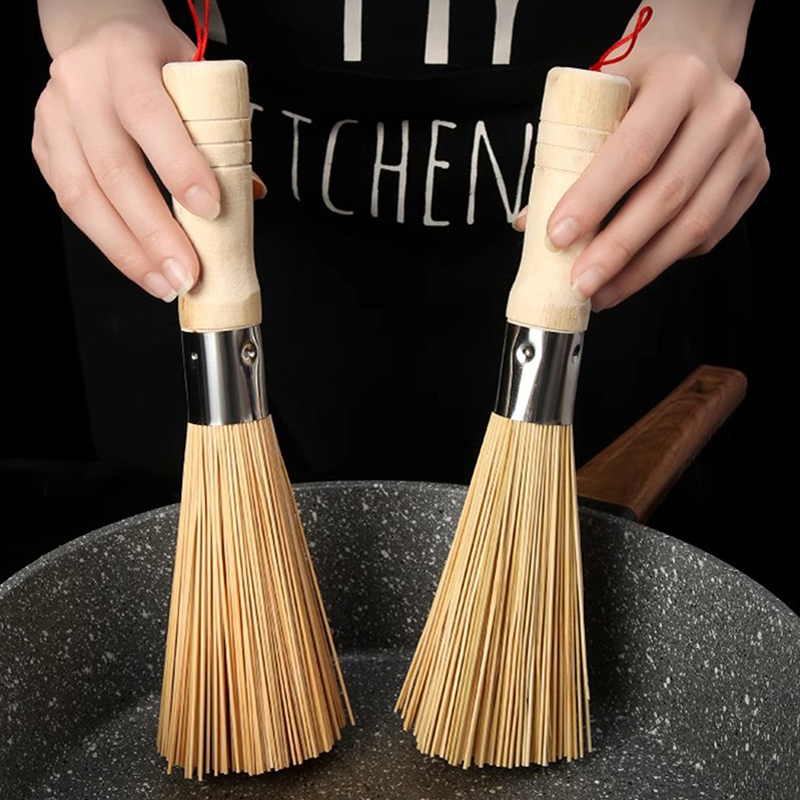 Natural Bamboo Pot Brush Long  - Dish Brush Bamboo ulasan dan harga