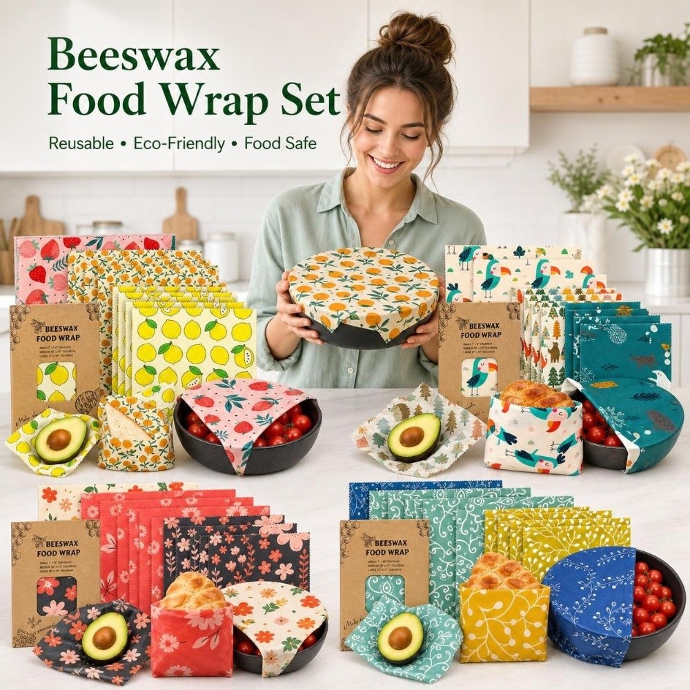 9pcs Multi Size Beeswax Food W - Beeswax Food Cover ulasan dan harga