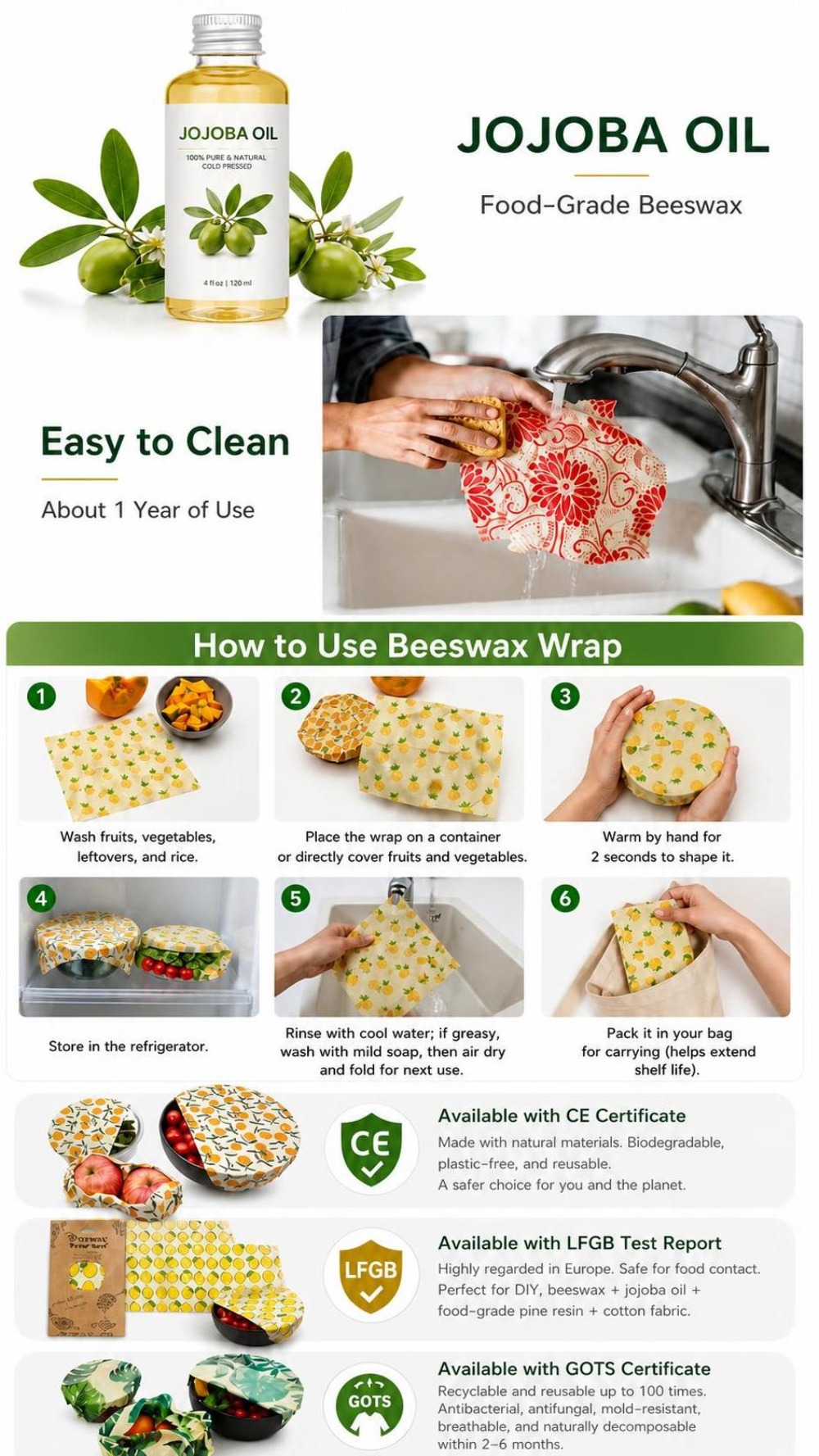 9pcs Multi Size Beeswax Food W - Beeswax Food Cover ulasan dan harga