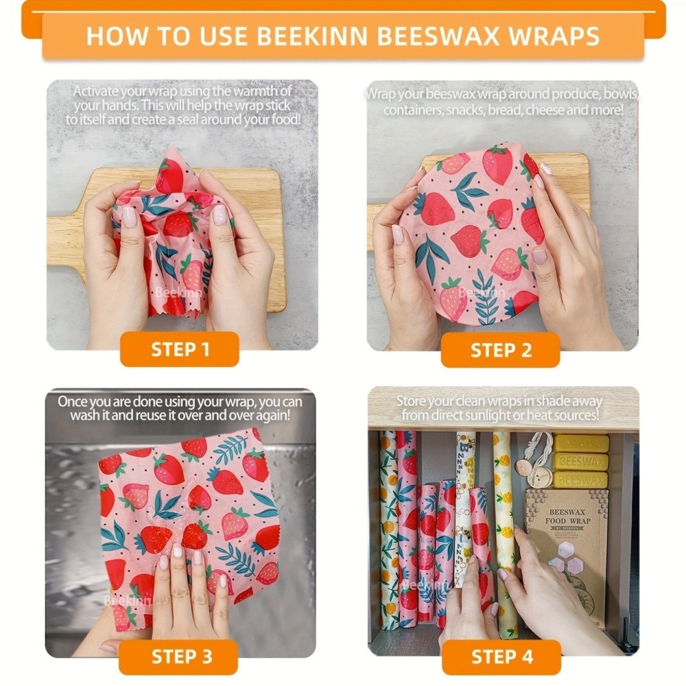 9pcs Multi Size Beeswax Food W - Beeswax Food Cover ulasan dan harga
