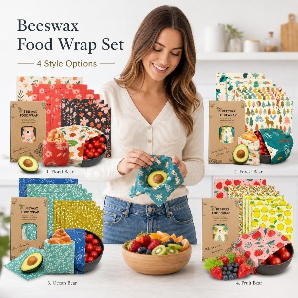 9pcs Multi Size Beeswax Food W - Beeswax Food Cover ulasan dan harga