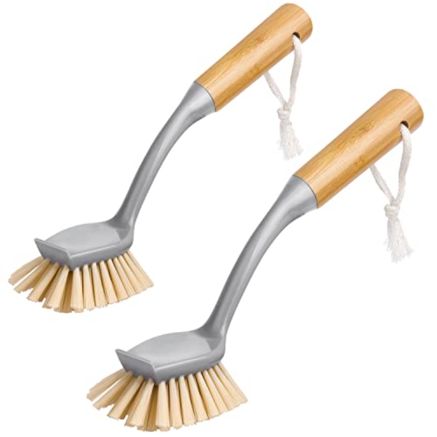 Dish Brush with Bamboo Handle  - Dish Brush Bamboo ulasan dan harga