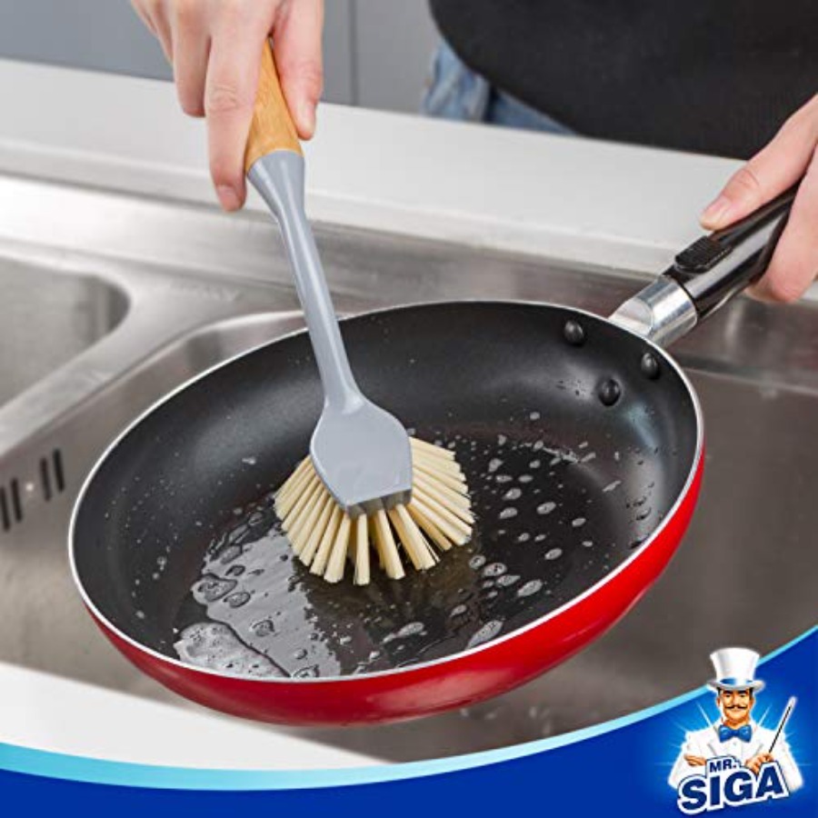 Dish Brush with Bamboo Handle  - Dish Brush Bamboo ulasan dan harga